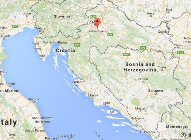 location Velika Gorica on map Croatia