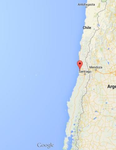 location Vina del Mar on map Chile