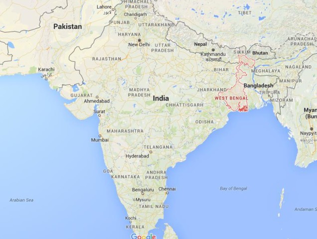 location West Bengal on map India