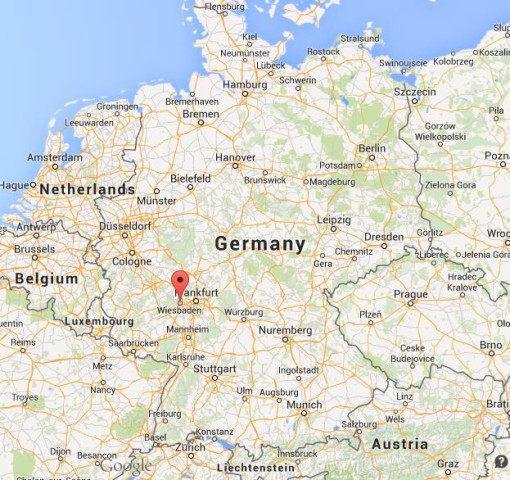 location Wiesbaden on map Germany