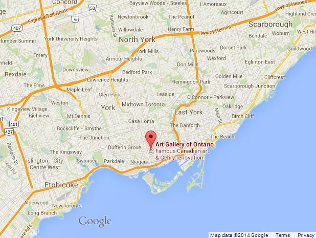 Where is Art Gallery of Ontario on Map of Toronto