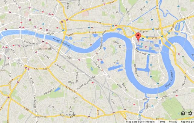Where is Canary Wharf on Map of London