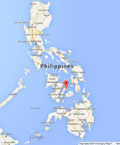 location Cebu Island on Map of Philippines