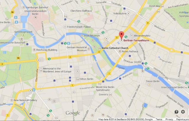 Where is Fernsehturm on Map of Berlin