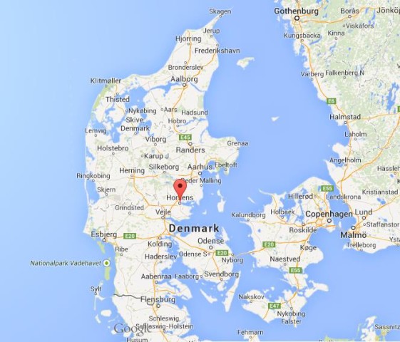 location Horsens on map of Denmark