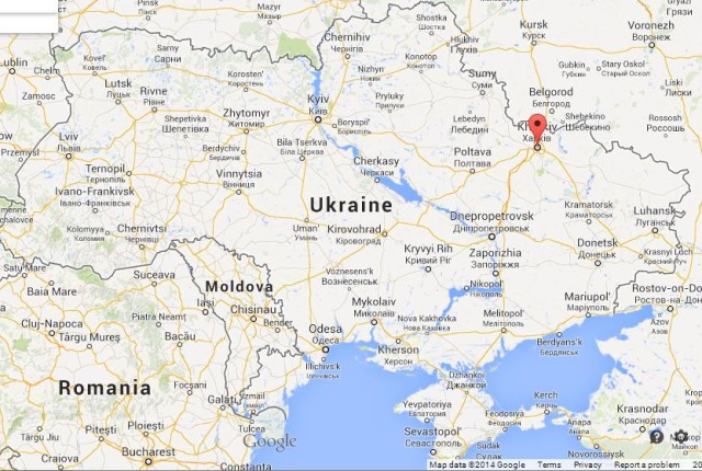 location Kharkiv on Map of Ukraine