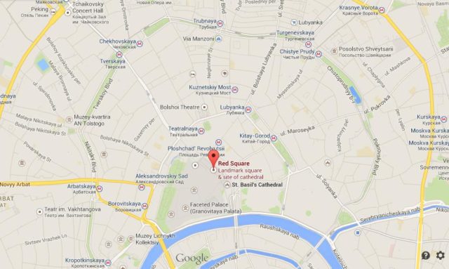 Where is Lenin Mausoleum on Map of Moscow