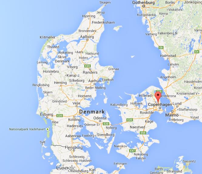 Lyngby on map of Denmark
