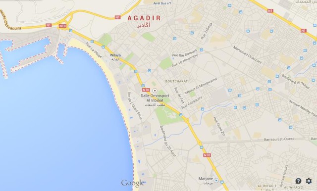 Map of Agadir Morocco