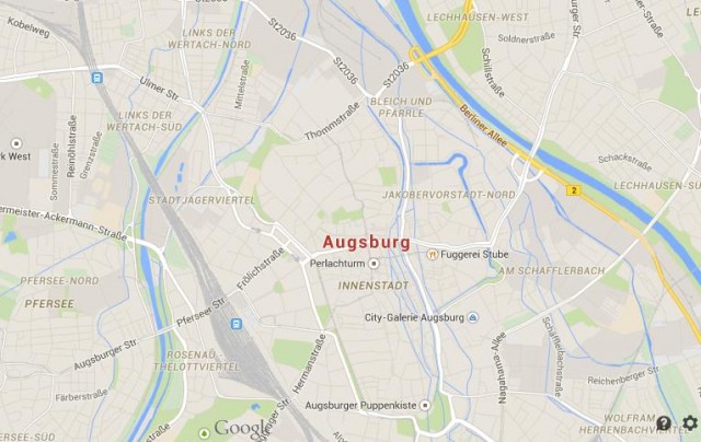 Map of Augsburg Germany