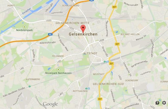 Map of Gelsenkirchen Germany