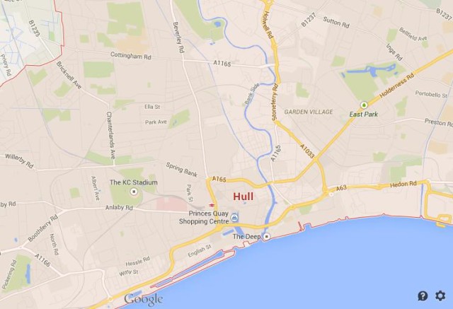 Map of Hull England