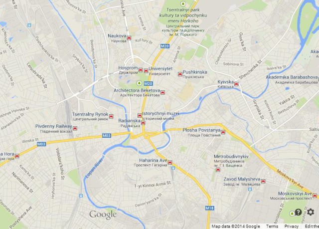 Map of Kharkiv Ukraine