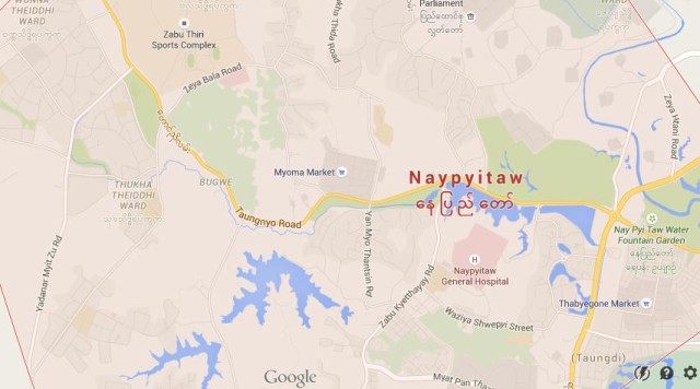 Map of Naypyidaw Myanmar