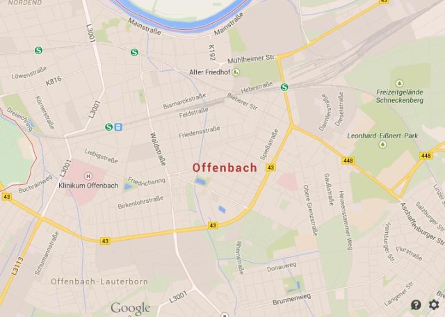 Map of Offenbach Germany