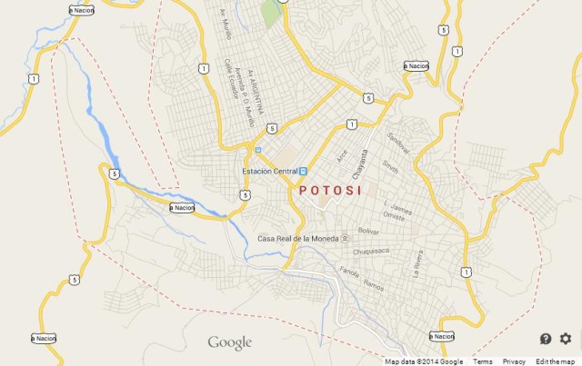 Map of Potosi Bolivia