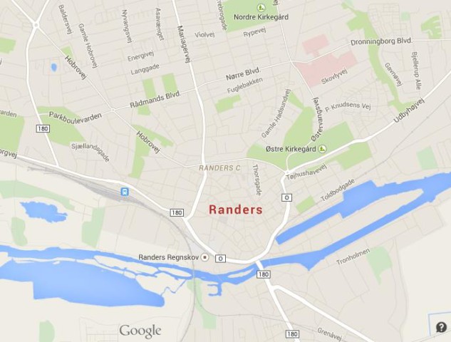 Map of Randers Denmark