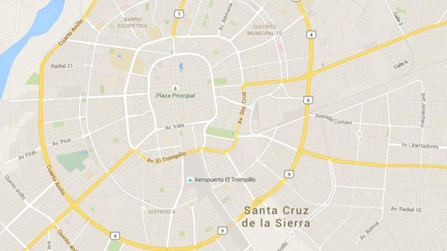 Map of Santa Cruz de la Sierra Bolivia