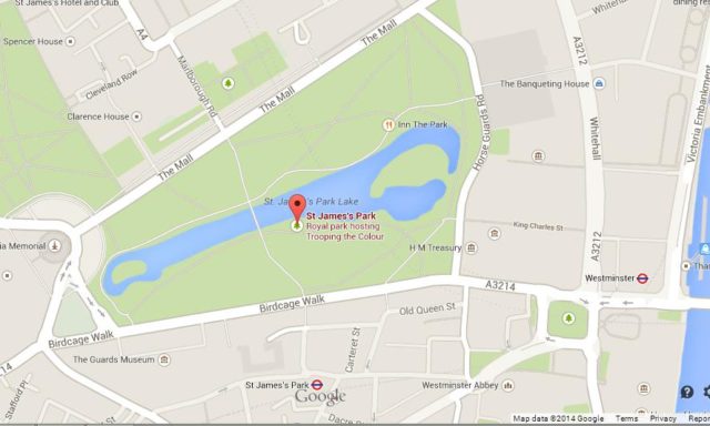 Map of St James Park London