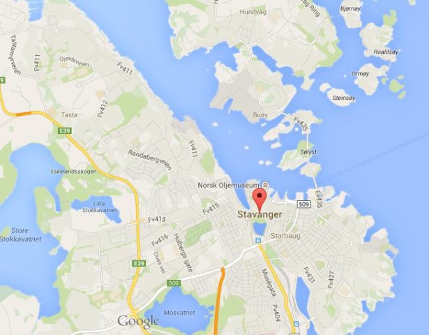 Map of Stavanger Norway
