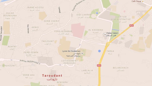 Map of Taroundant Morocco