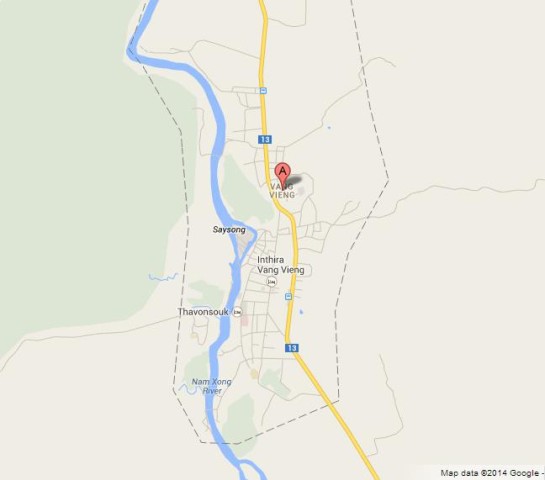 Map of Vang Vieng Laos