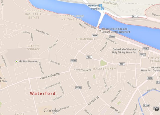 Map of Waterford Ireland