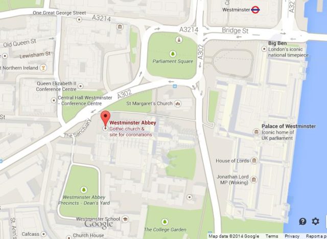 Map of Westminster Abbey