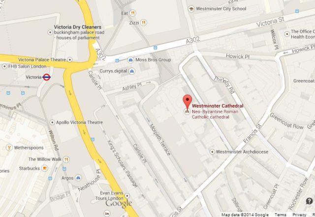 Map of Westminster Cathedral