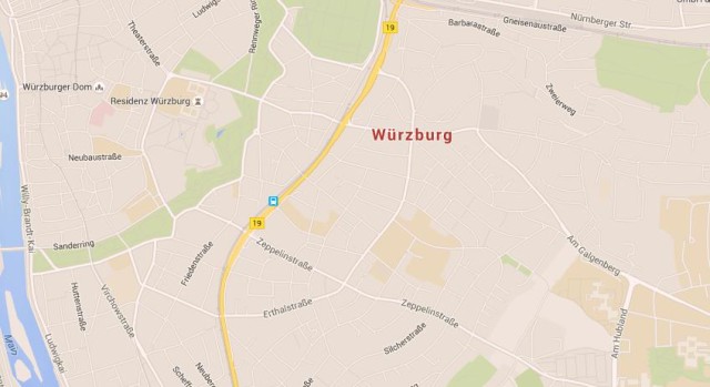 Map of Wurzburg Germany