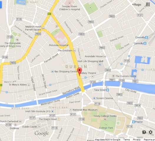 Where is O'Connell Street on Map of Dublin