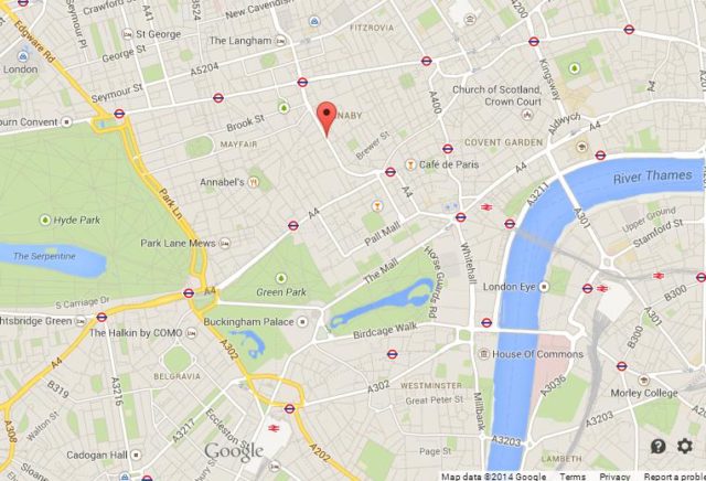 Where is Regent Street on Map of London