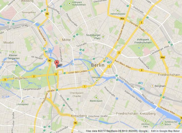 Where is Reichstag on Map of Berlin