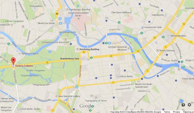 Where is Siegessaule Victoria Column on Map of Berlin