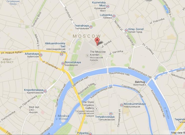 Where is St Basil's Cathedral on Map of Moscow