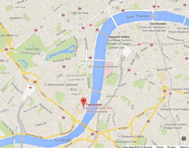 Where is Tate Britain on Map of London