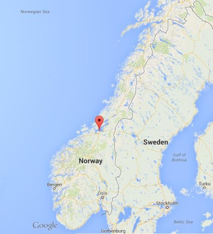 Where is Trondheim on map of Norway