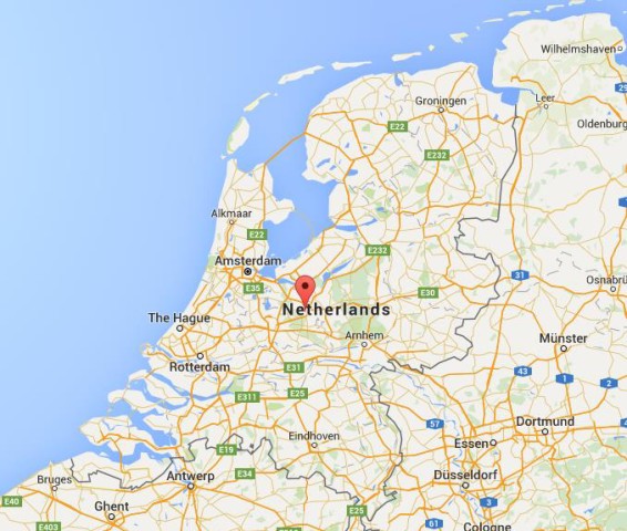 location Amersfoort on map Netherlands