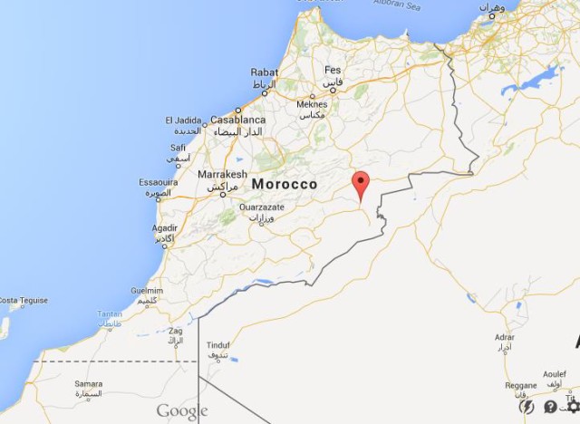 location Erfoud on map Morocco