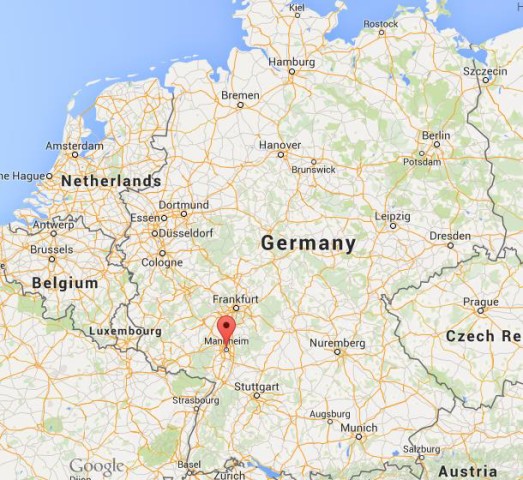 location Mannheim on map Germany