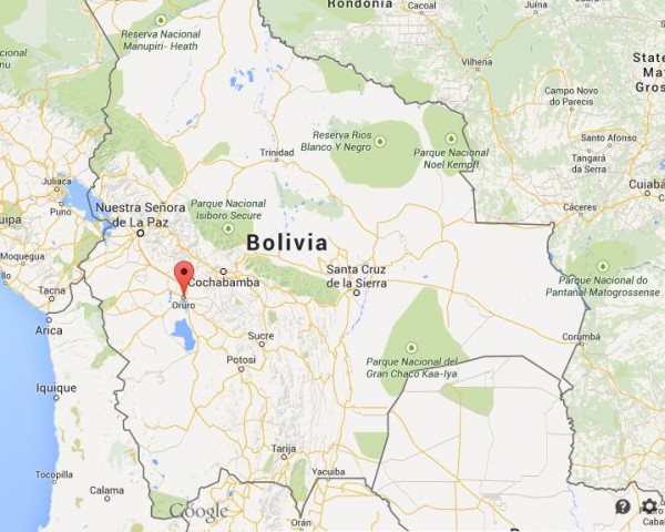 location Oruro map Bolivia