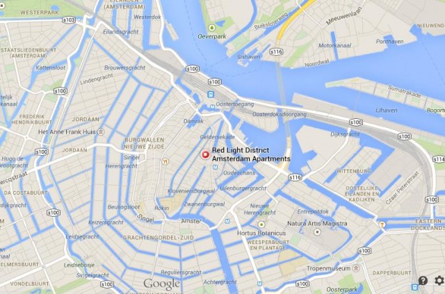 Location Red Light District map Amsterdam