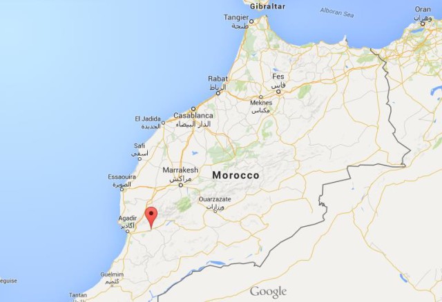 location Taroundant on map Morocco