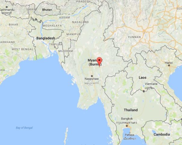 Location Taunggyi on map Myanmar