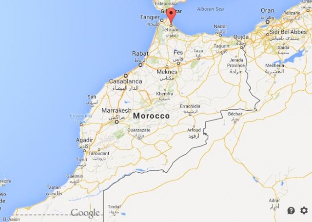 Location of Tetouan map Morocco