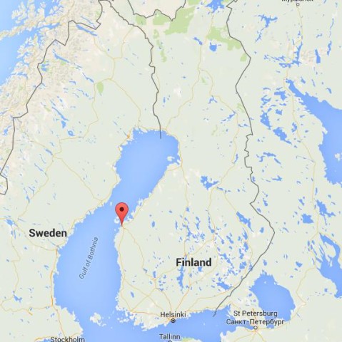 location Vaasa on map Finland