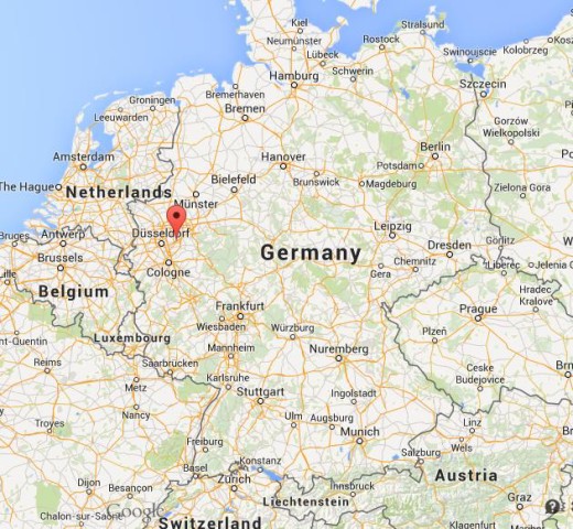 location Wuppertal on map of Germany