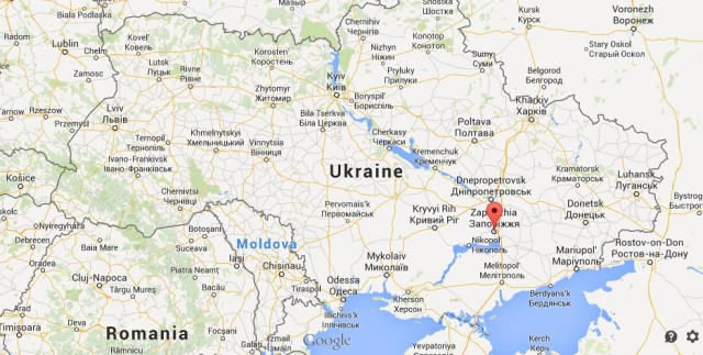 location Zaporizhia on map Ukraine