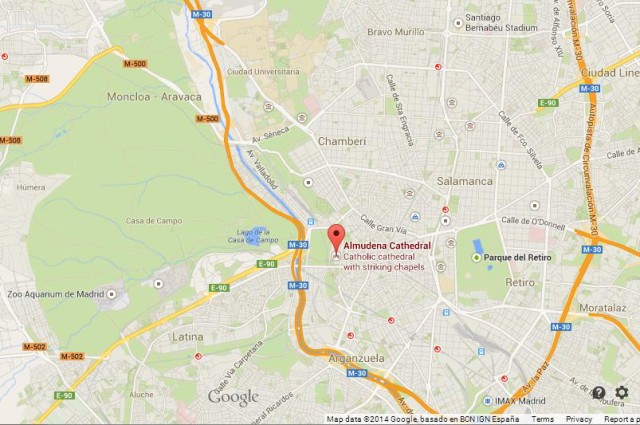 Where is Almudena Cathedral on Map of Madrid