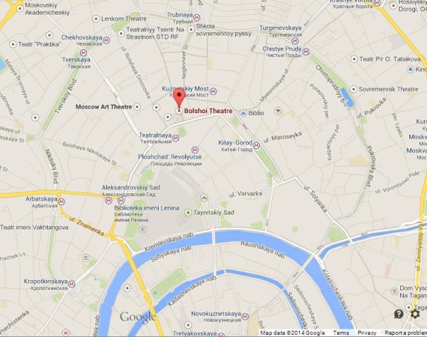 Where is Bolshoi Theatre on Map of Moscow